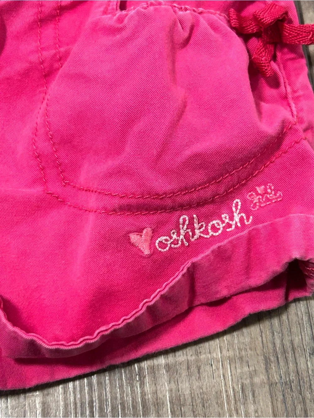 Oshkosh Girls Size 2 Toddler Pink Embroidered Logo Shorts
